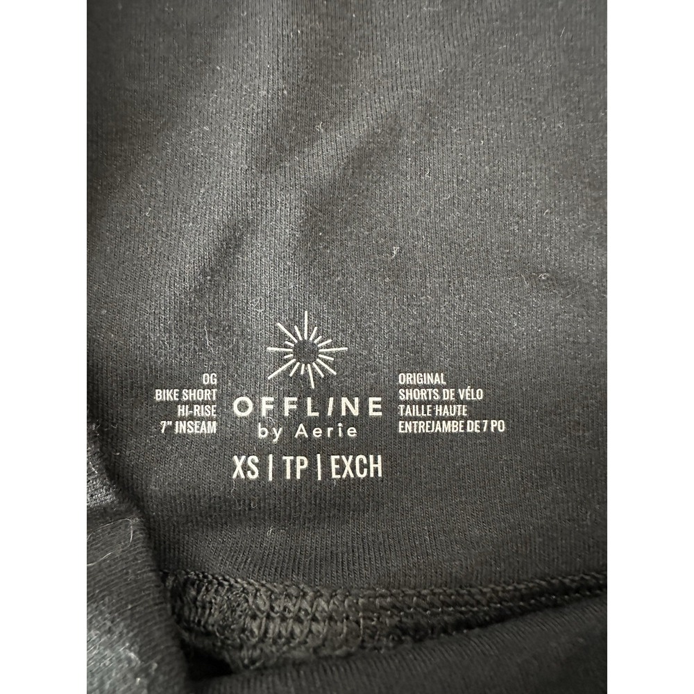 Offline By Aerie Bike Short‎ Women XS Black High Rise Goals Athleisure Workout - Picture 2 of 5